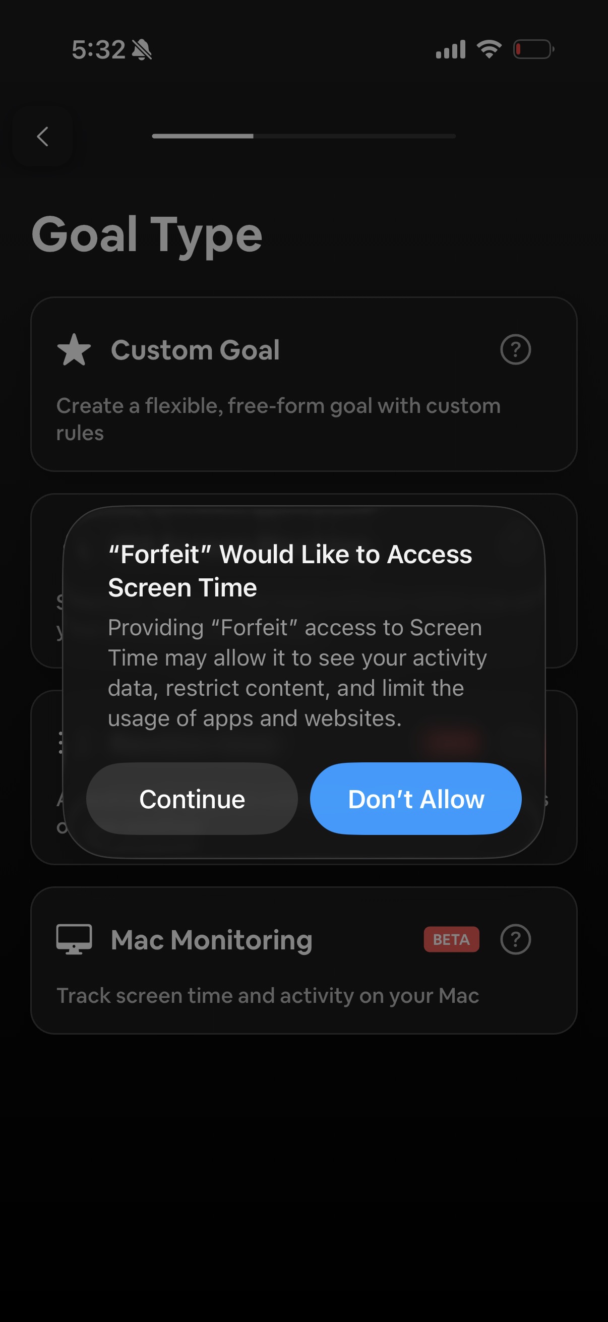 Enable Screen Time permissions