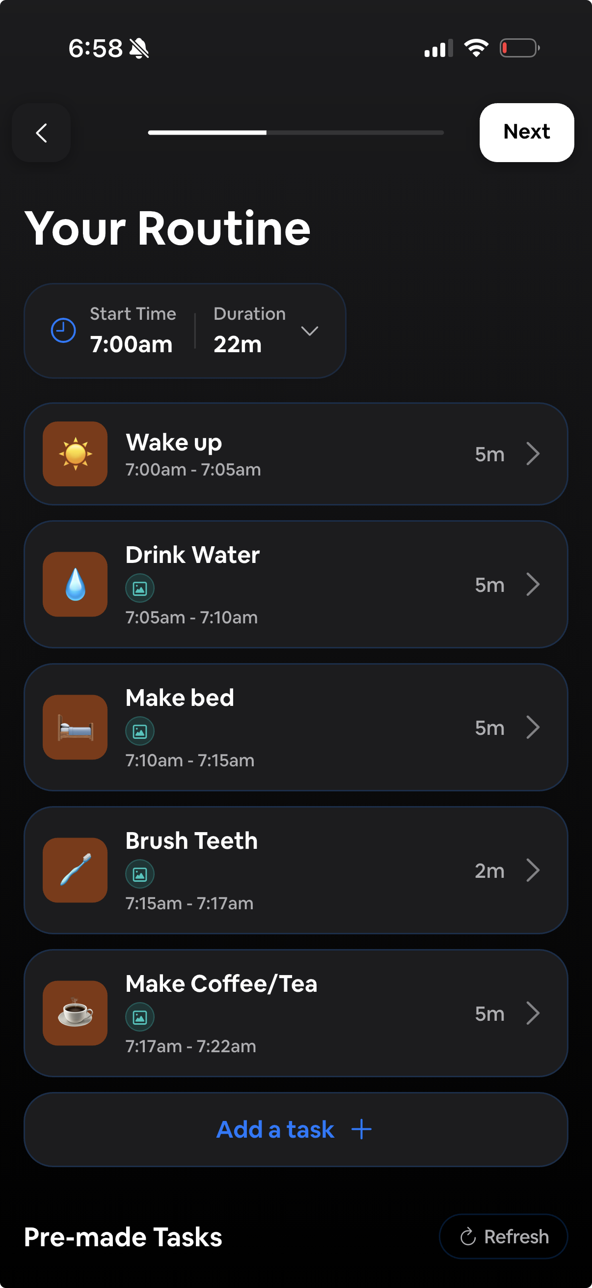 Routine Goal Example