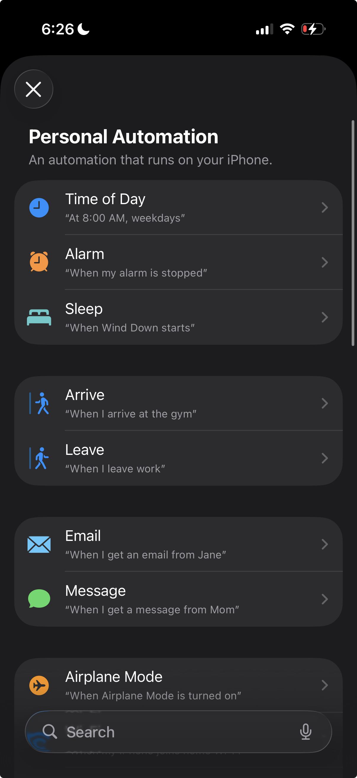 Select automation trigger